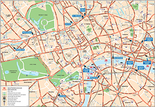Map of Major Streets of London